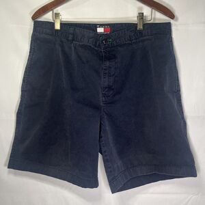 Tommy Hilfiger Mens Size 34 Navy Chino Shorts Flat Front Slash Pocket Casual
